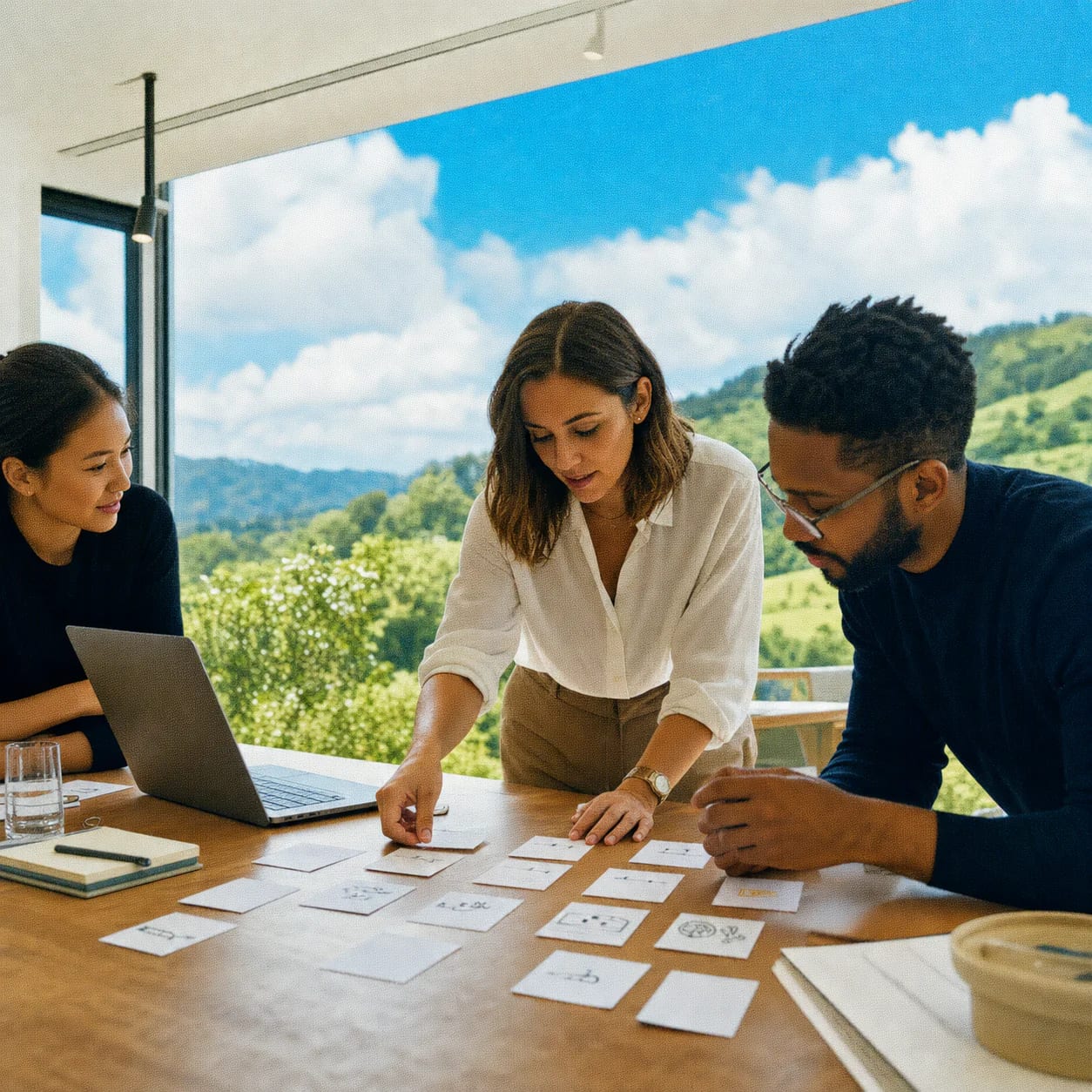 Professionals collaborating on ai and automation work