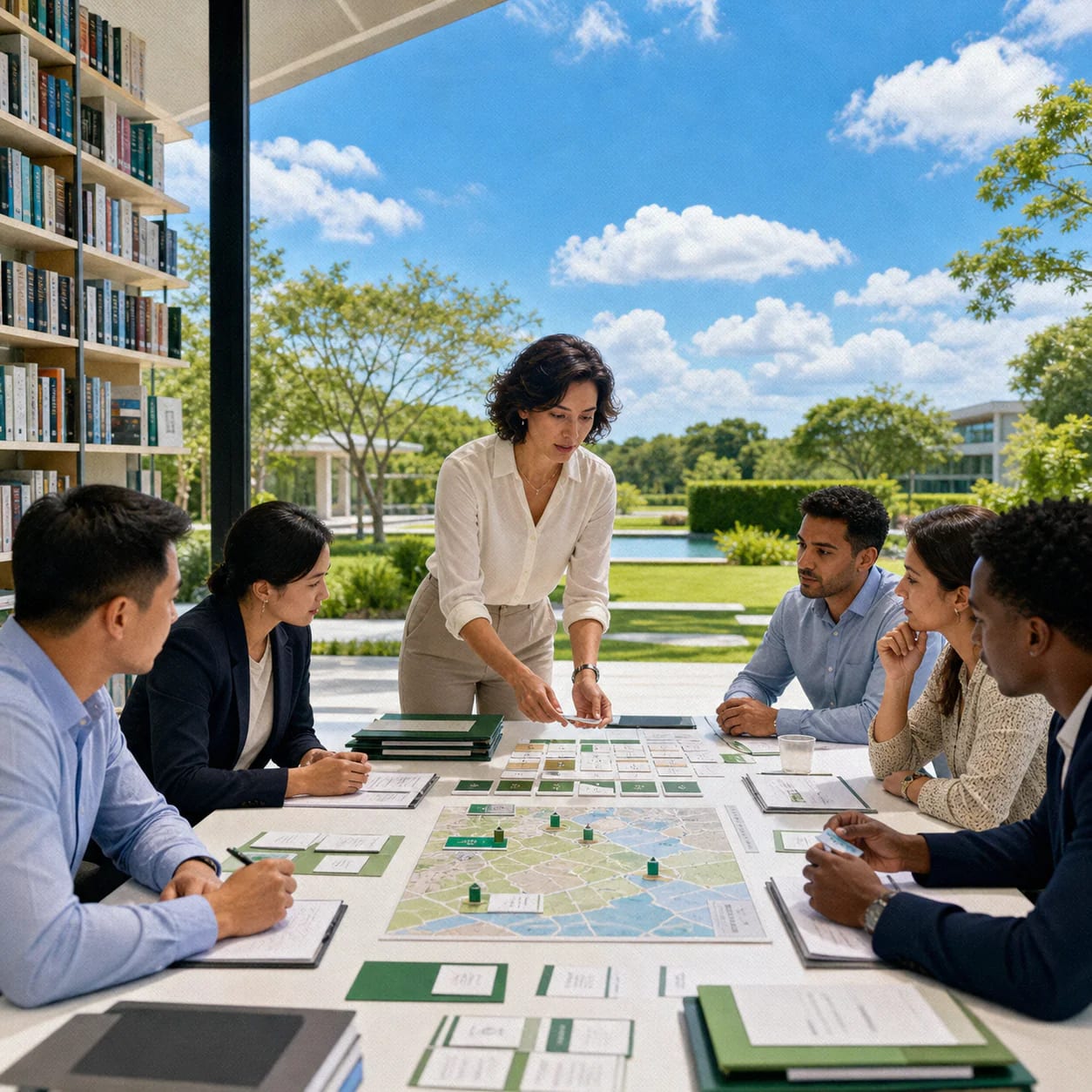 Professionals collaborating on grc and cyber resilience work